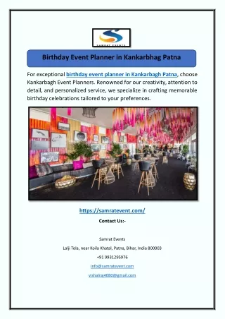 Birthday Event Planner in Kankarbhag Patna