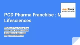 PCD Pharma Franchise : Medliva Lifesciences