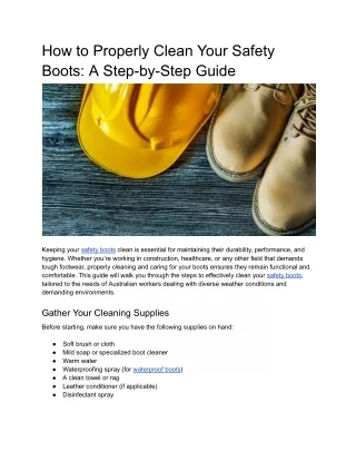 how to properly clean your safety boots a step