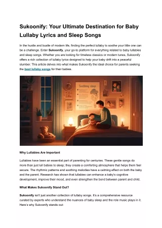 Sukoonify: Your Ultimate Destination for Baby Lullaby Lyrics and Sleep Songs