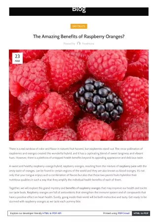 What Are the Amazing Benefits of Raspberry Oranges?