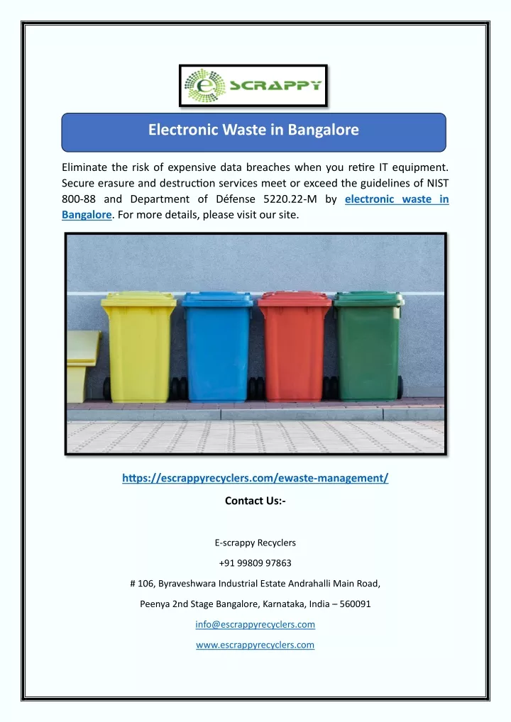 electronic waste in bangalore