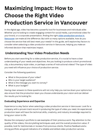 maximizing impact how to choose the right video