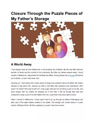 Closure Through the Puzzle Pieces of My Father’s Storage