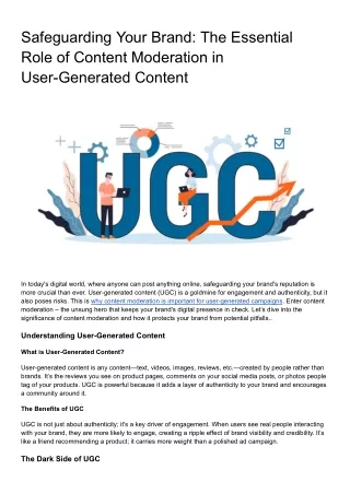 why is content moderation important for user generated campaigns