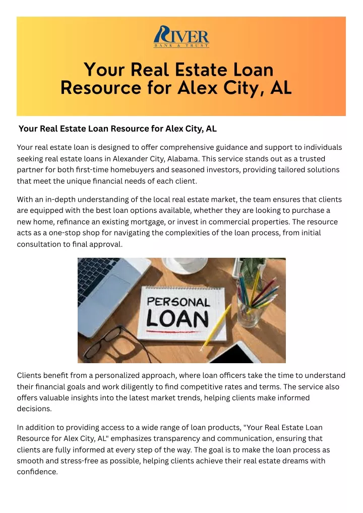 your real estate loan resource for alex city al