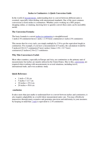 inches to centimeters a quick conversion guide