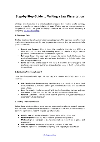 step by step guide to writing a law dissertation