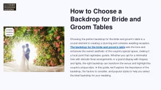 How to Choose a Backdrop for Bride and Groom Tables