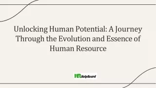 unlocking human potential a journey through the evolution and essence of human resource