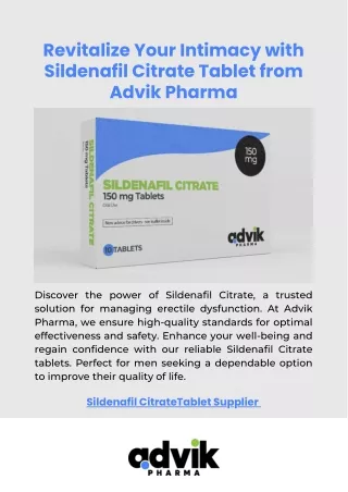 revitalize your intimacy with sildenafil citrate