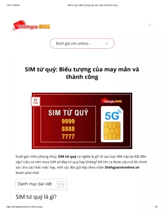 SIM tứ quý_ Biểu tượng của may mắn và thành công