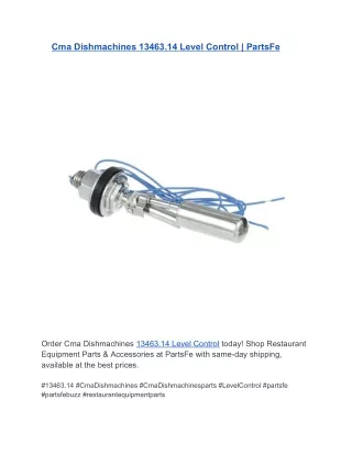 Cma Dishmachines 13463.14 Level Control  PartsFe