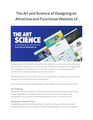 The Art and Science of Designing an Attractive and Functional Website UI