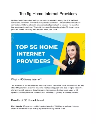 Top 5g Home Internet Providers