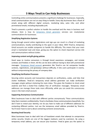 5 Ways Tmail.io Can Help Businesses