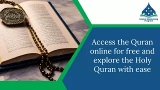 Access the Quran online for free and explore the Holy Quran with ease