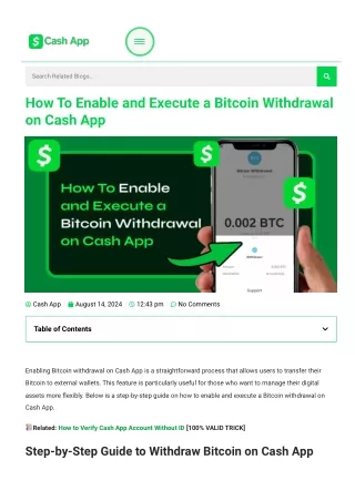 Bitcoin Withdrawal on Cash App