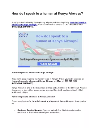 How do I speak to a human Kenya Airways_removed