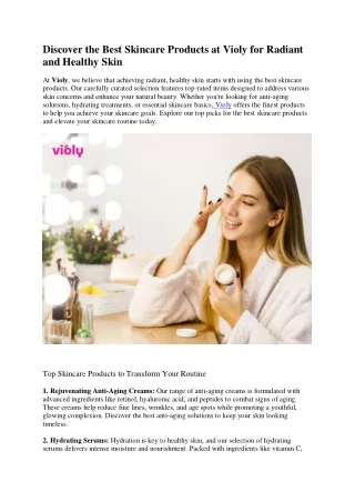Discover the Best Skincare Products at Violy