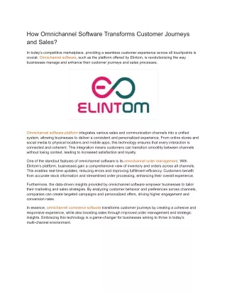 how omnichannel software transforms customer