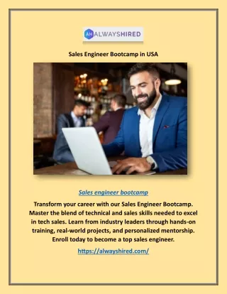 Sales Engineer Bootcamp in USA