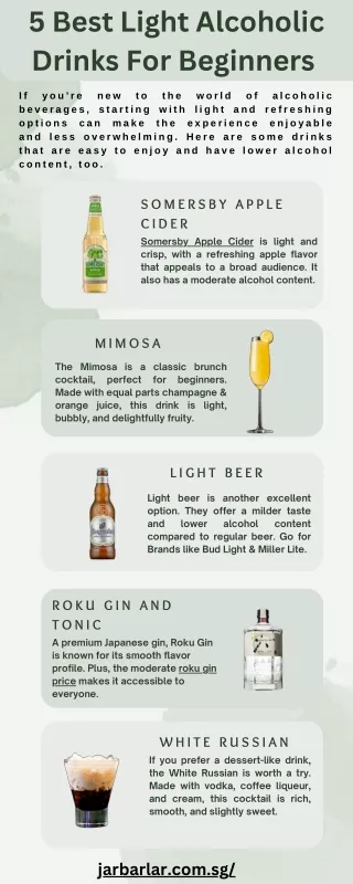 5 Best Light Alcoholic Drinks For Beginners