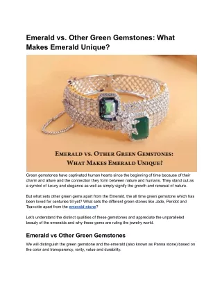 emerald vs other green gemstones what makes