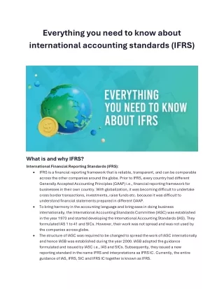 Everything you need to know about international accounting standards (IFRS)