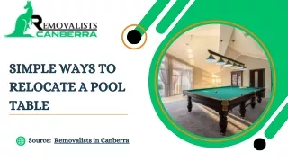 Simple Ways to Relocate a Pool Table