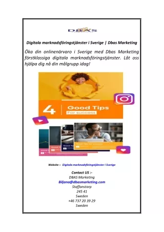 Digitala marknadsföringstjänster i Sverige  Dbas Marketing