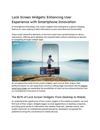 lock screen widgets enhancing user experience