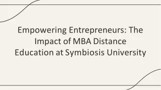 Empowering Entrepreneurs The Impact of MBA Distance Education at Symbiosis University