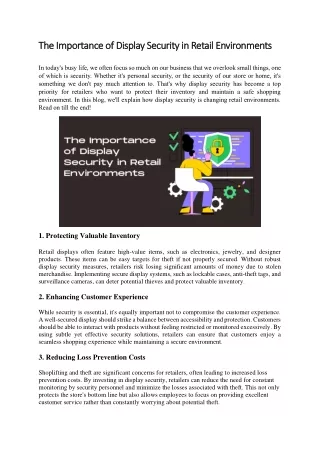 The Importance of Display Security in Retail Environments