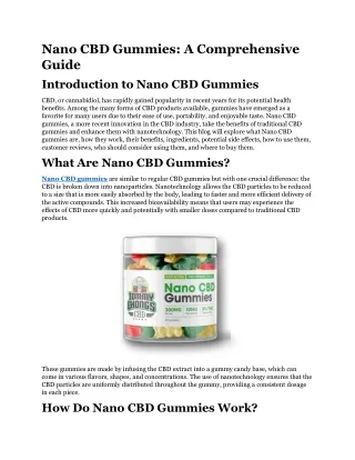nano cbd gummies a comprehensive guide