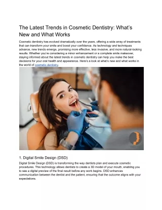The Latest Trends in Cosmetic Dentistry: What’s New and What Works