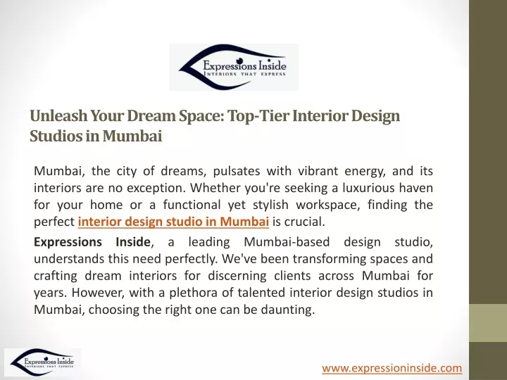 unleash your dream space top tier interior design studios in mumbai