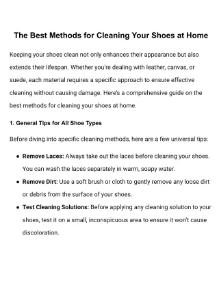 The Best Methods for Cleaning Your Shoes at Home