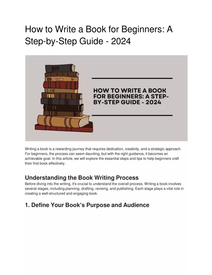 how to write a book for beginners a step by step guide 2024