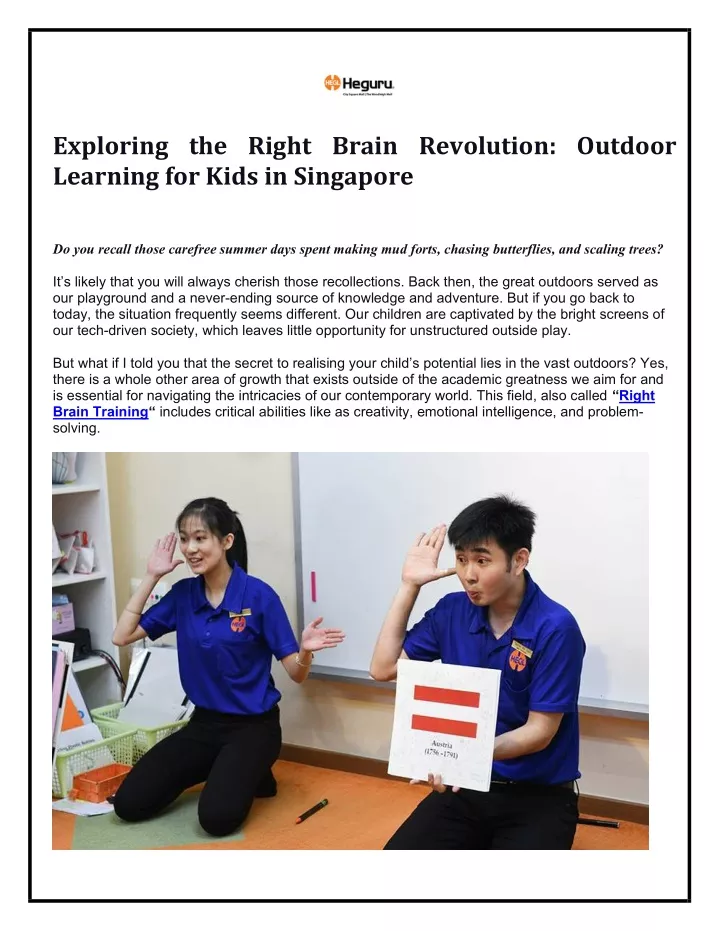 exploring the right brain revolution outdoor