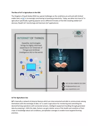 The Rise of IoT in Agriculture in KSA