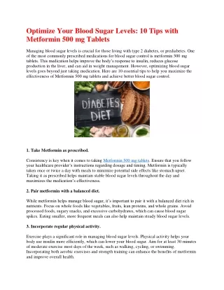 optimize your blood sugar levels 10 tips with