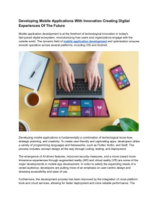 developing mobile applications with innovation