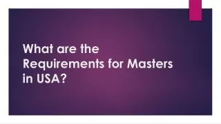 what are the requirements for masters in usa
