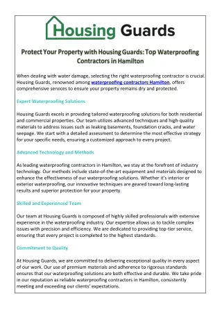 Protect Your Property with Housing Guards: Top Waterproofing Contractors in Hami