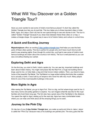What Will You Discover on a Golden Triangle Tour_