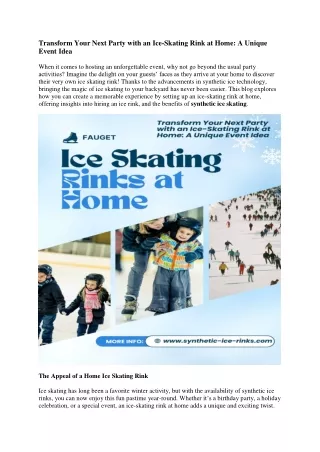transform your next party with an ice skating