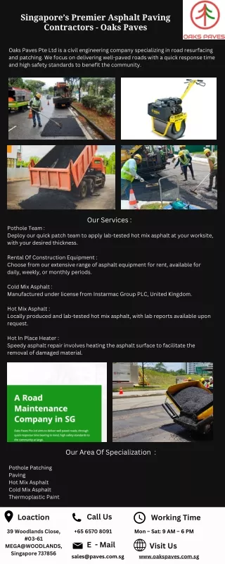 Singapore’s Premier Asphalt Paving Contractors - Oaks Paves