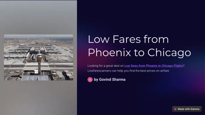 low fares from phoenix to chicago