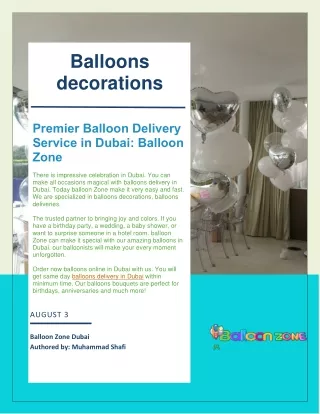 Balloons Zone Dubai, balloons delivery in Dubai